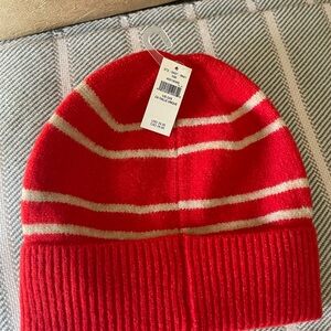 Aerie- Red and Cream Striped Beanie